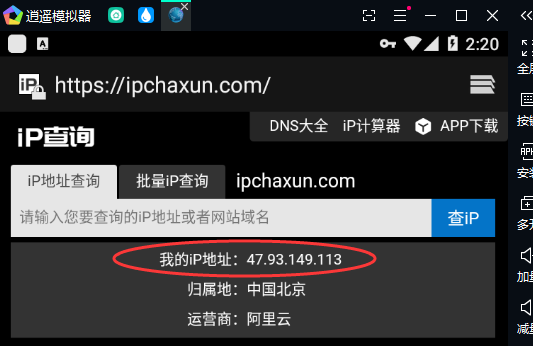 逍遙模擬器換IP軟件